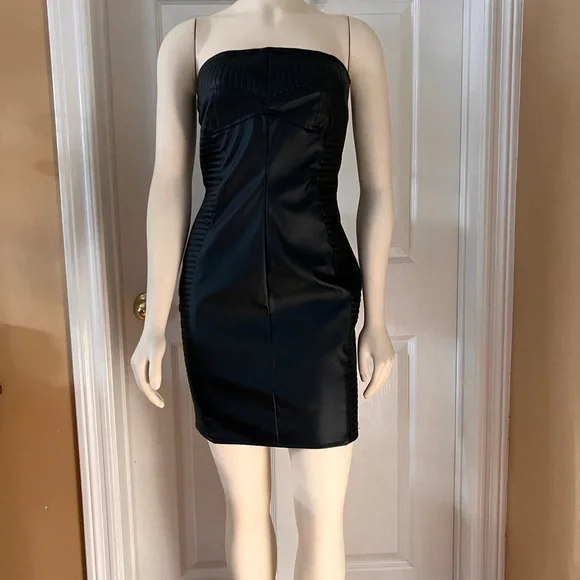 Dresses Missguided Faux Leather Bandeau Mini Dress Black Poshmark